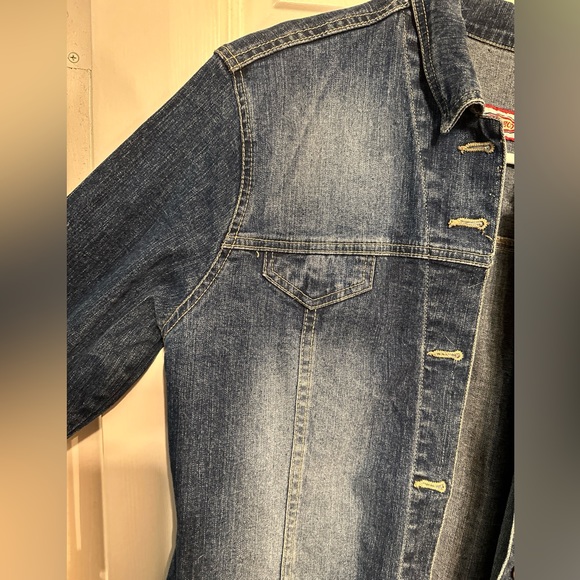 Vintage “Chipieco” denim jacket Jean Shirt Button Front Straight Sleeves Women’s - Picture 3 of 8